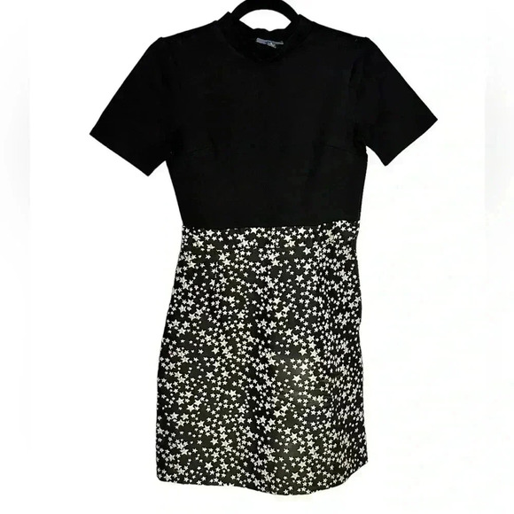 Modcloth Dresses & Skirts - Modcloth Women's Small Dress A Leading Delight Gold Star Mock Neck Small